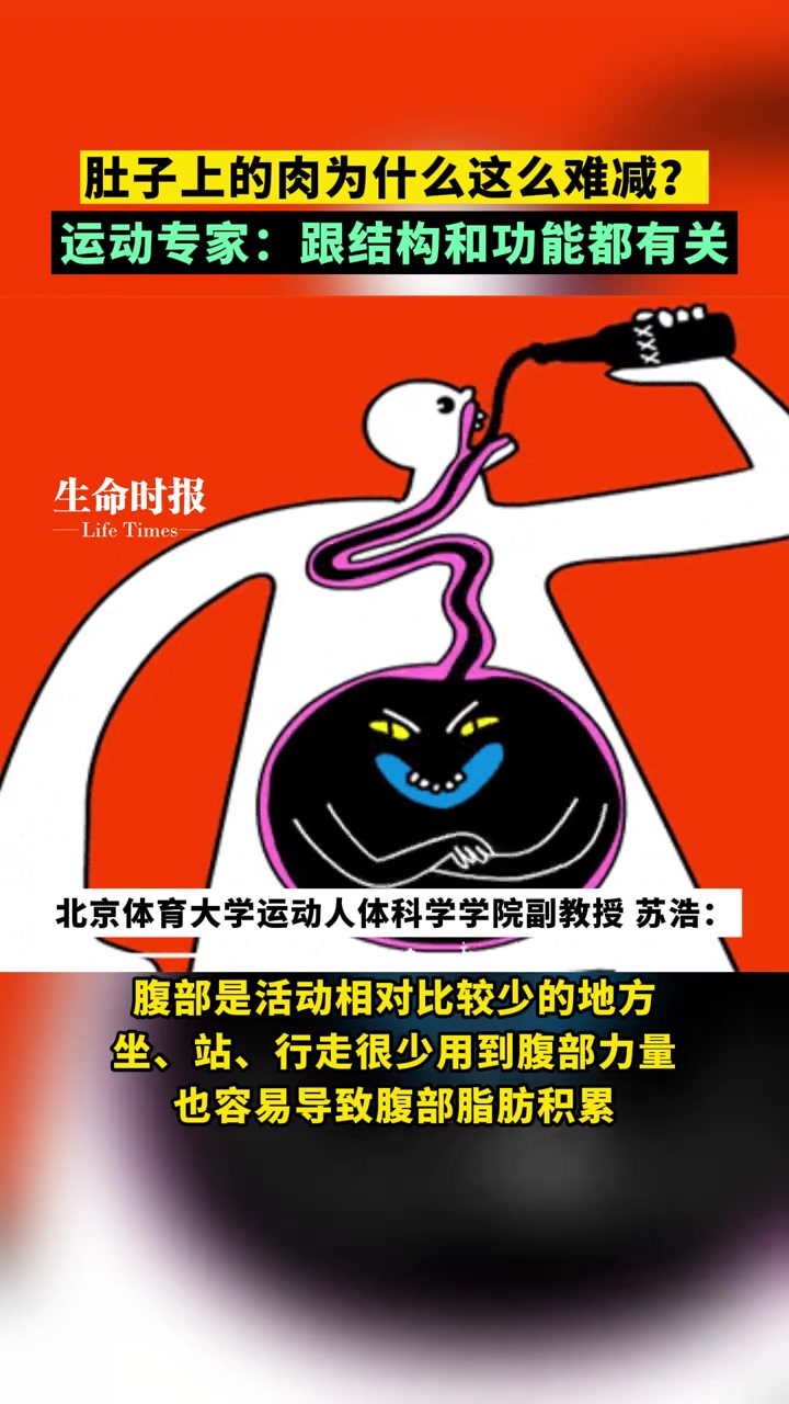 肚子上的肉为什么这么难减?运动专家:跟结构和功能都有关 减肥 肚子胖