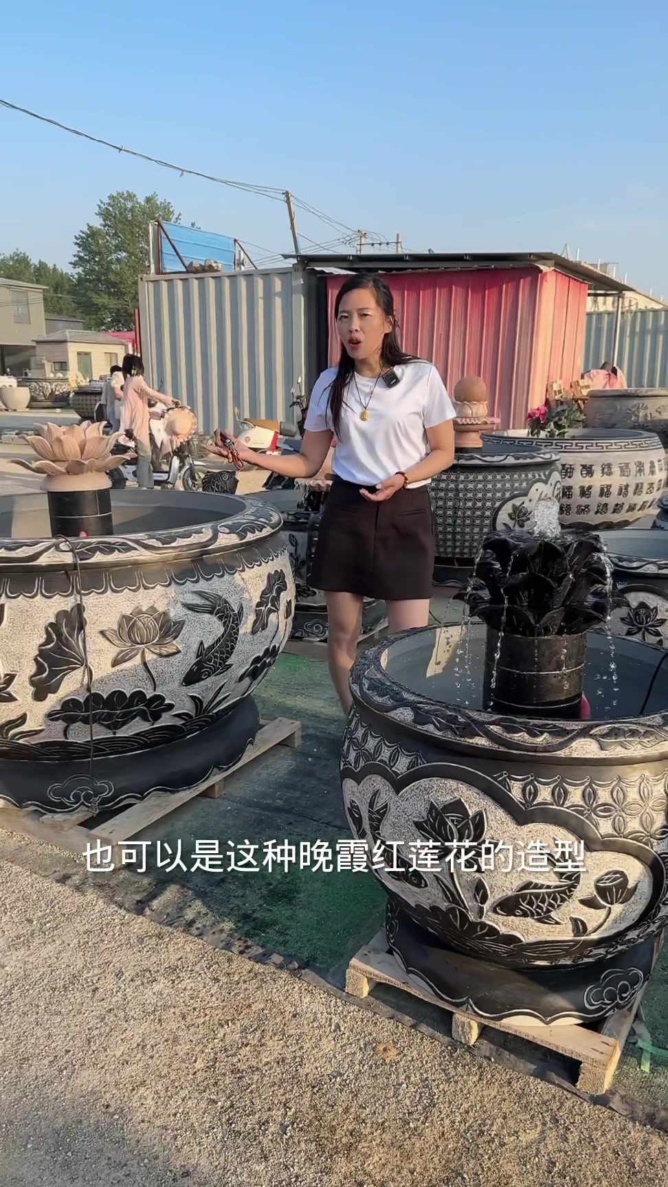青石鱼缸花盆流水摆件
