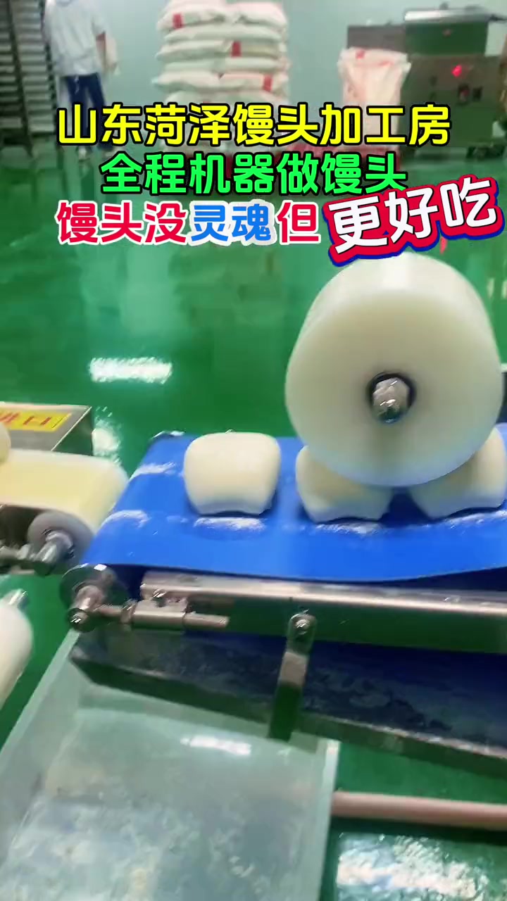 山东菏泽馒头加工厂,全程使用馒头机生产线做馒头