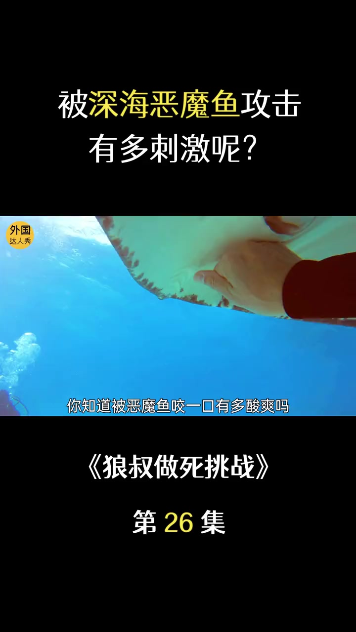 作死狼叔:挑战深海魔鬼鱼,手臂差点咬断!狼叔 我要上热门