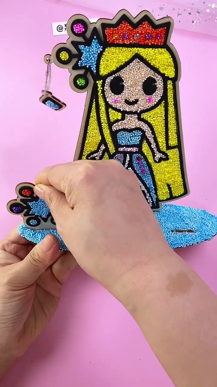 儿童雪花泥木版画DIY 叶罗丽艾莎公主珍珠泥女孩玩具