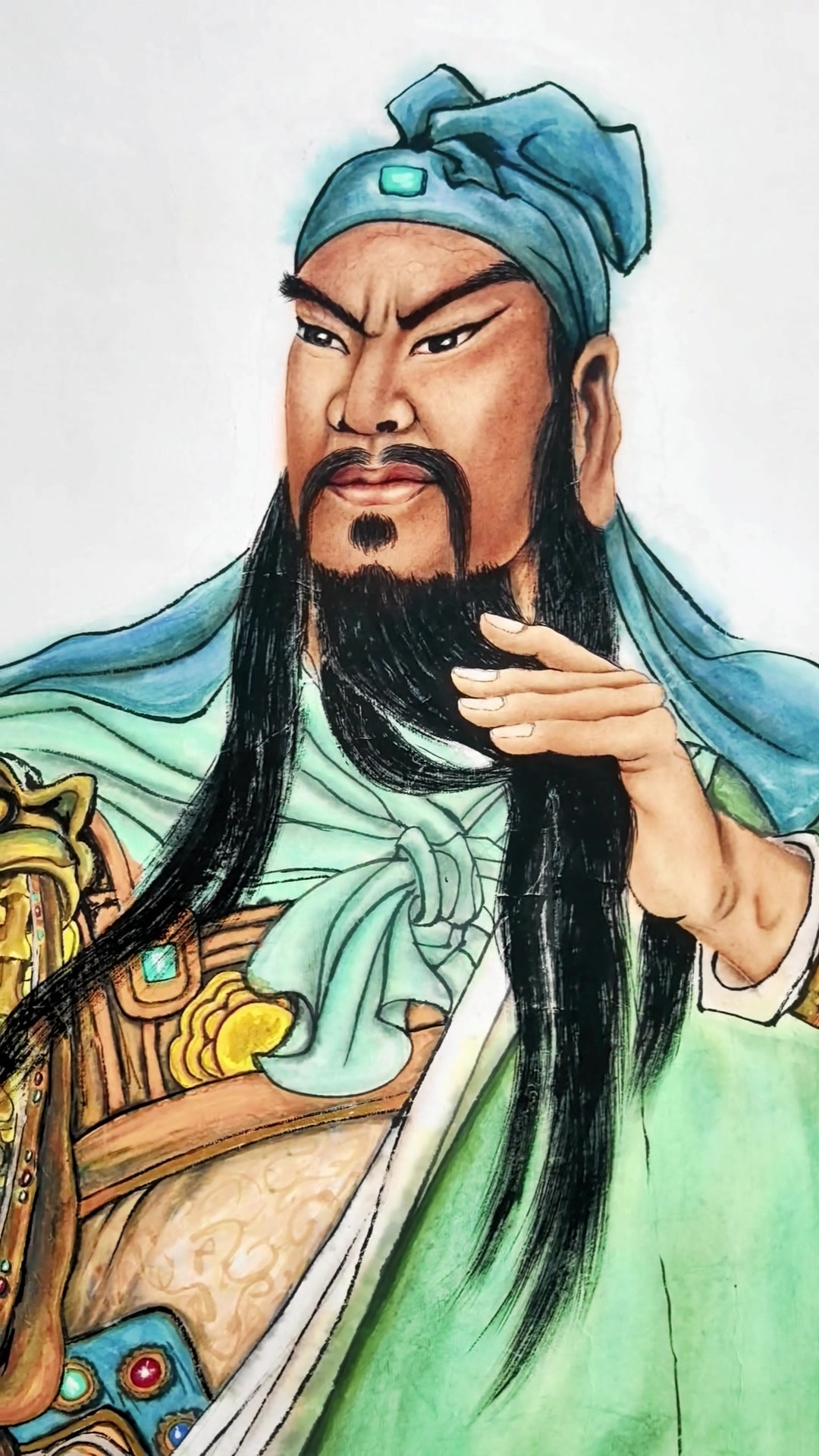 闫玉华国画作品关羽(武财神)
