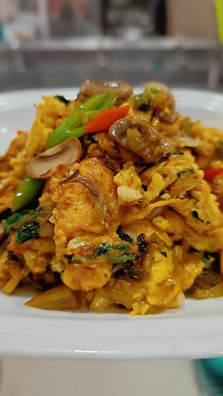 口蘑雪菜炒鸡蛋