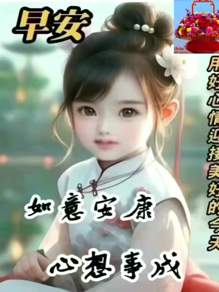 可爱的小公主问候早安