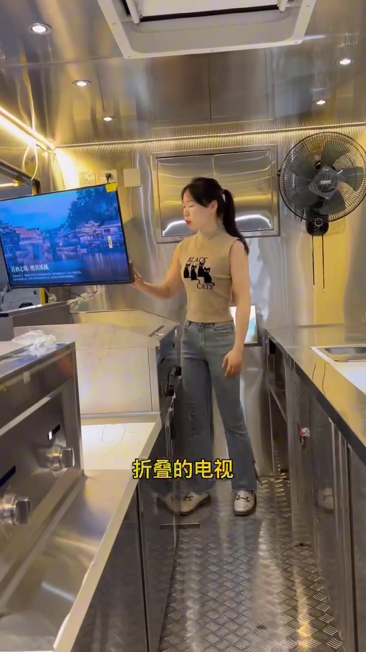 网红流动餐车打开就可以经营快速收摆摊移动汉堡炸鸡车