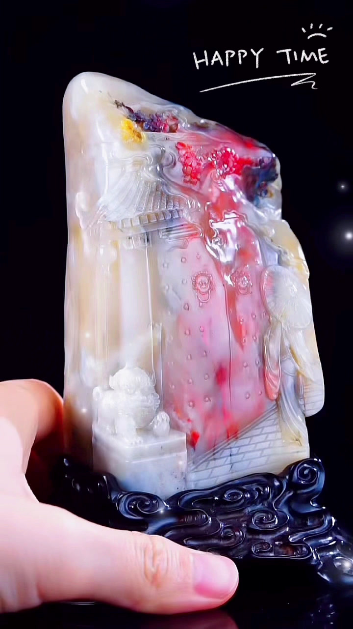 巴林鸡血石精品摆件