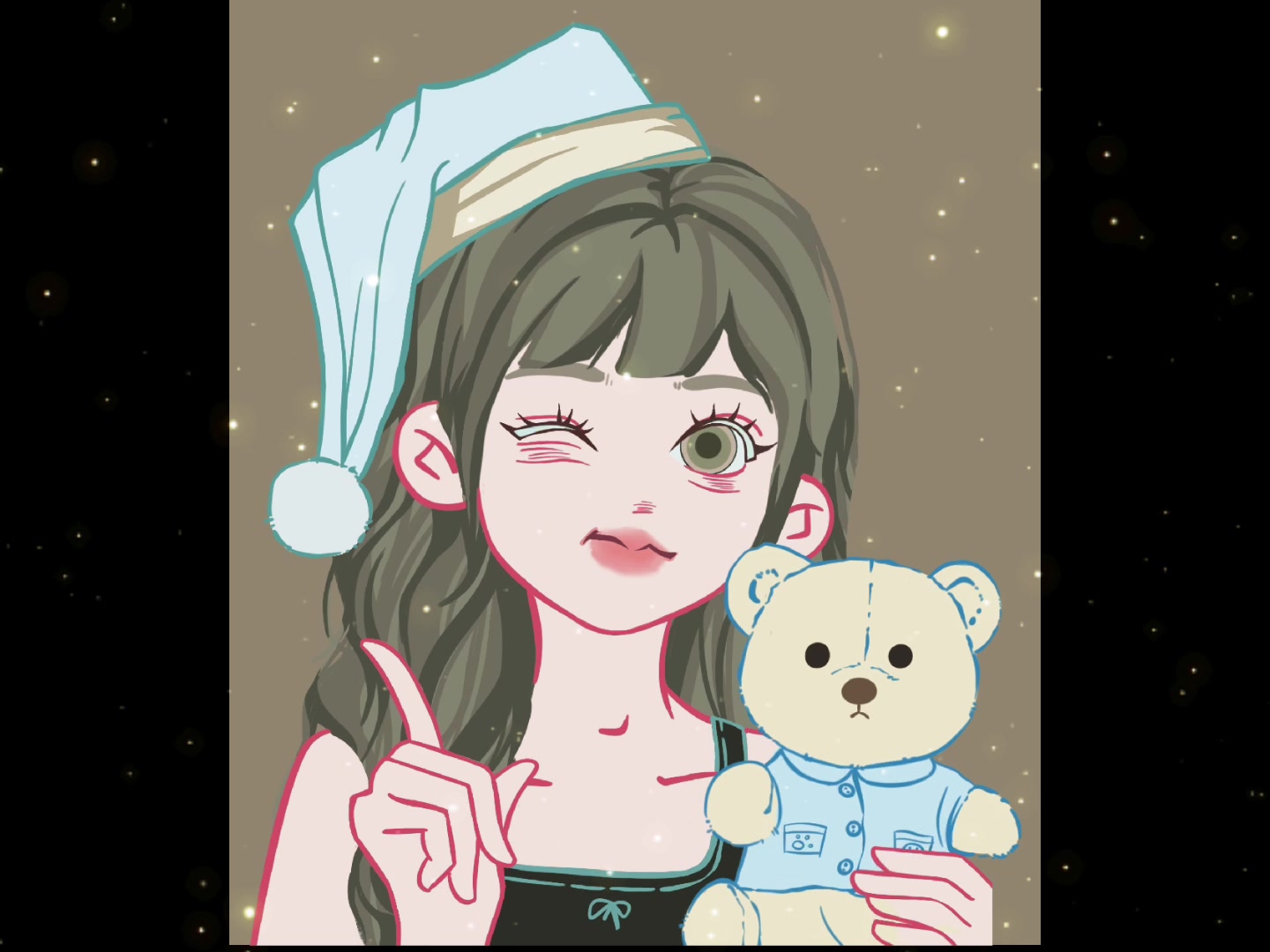 鸭风女头绘画过程来啦～～