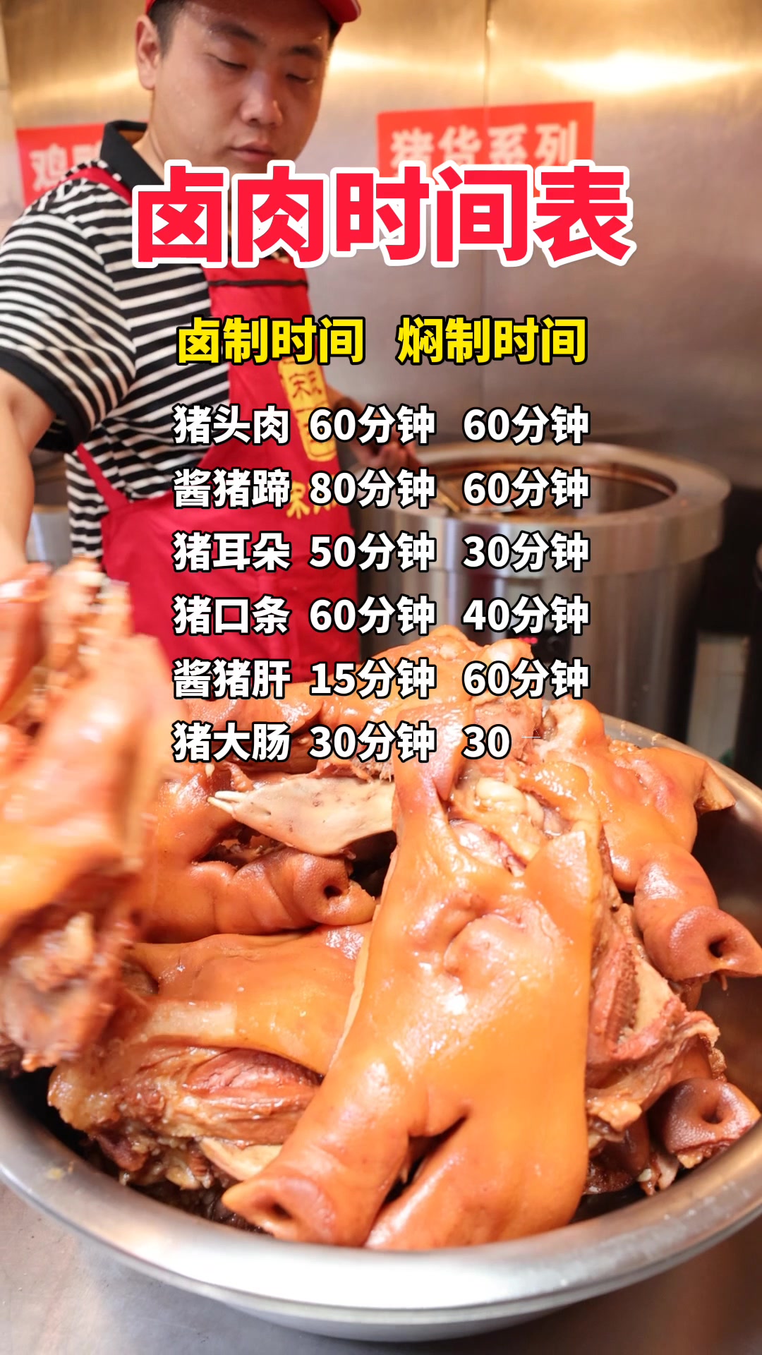 猪货产品卤制时间表