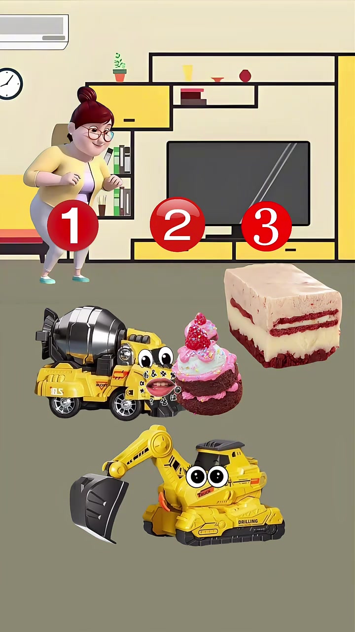 小搅拌车抢蛋糕结果抢到了捏捏乐