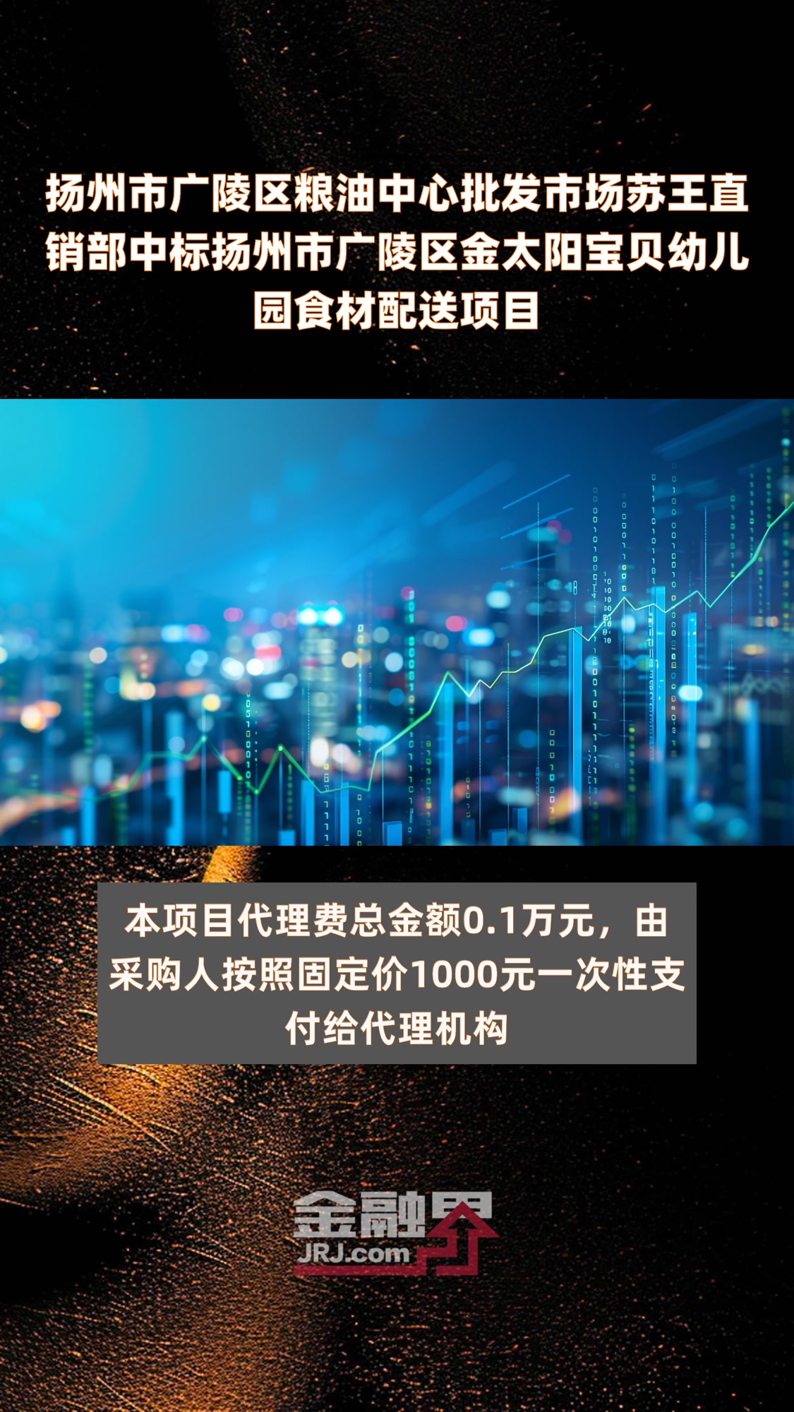 扬州市广陵区粮油中心批发市场苏王直销部中标扬州市广陵区金太阳宝贝幼儿园食材配送项目|快报