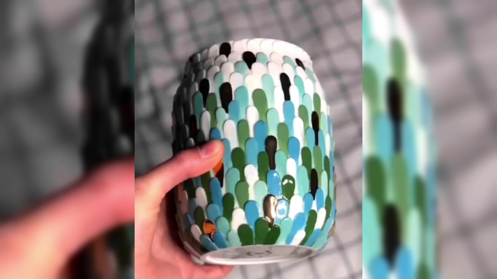 创意手工陶艺,鱼鳞肌理陶瓷花瓶摆件制作过程