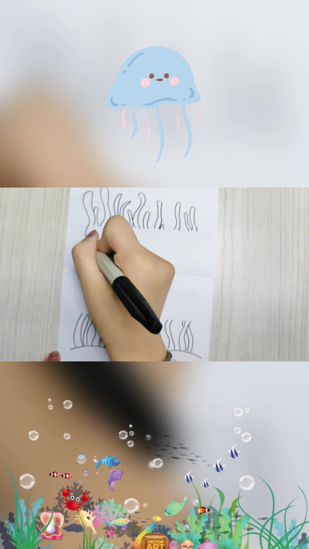 海草简笔画:你也来试试吧?