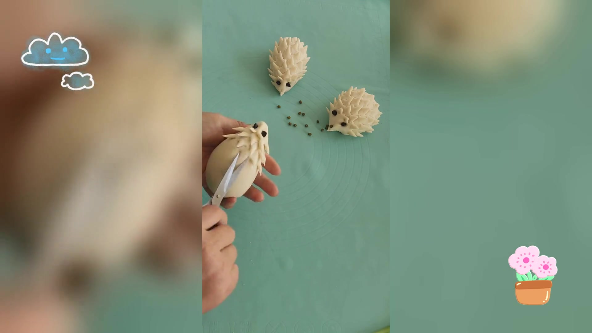 卡通刺猬馒头创意制作方法