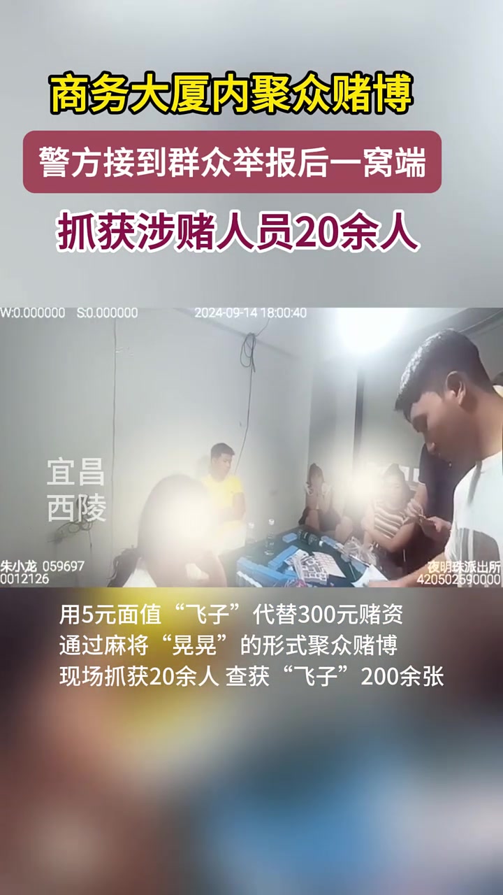 20余人在商务大厦内打“晃晃”麻将,聚众赌博被警方一锅端