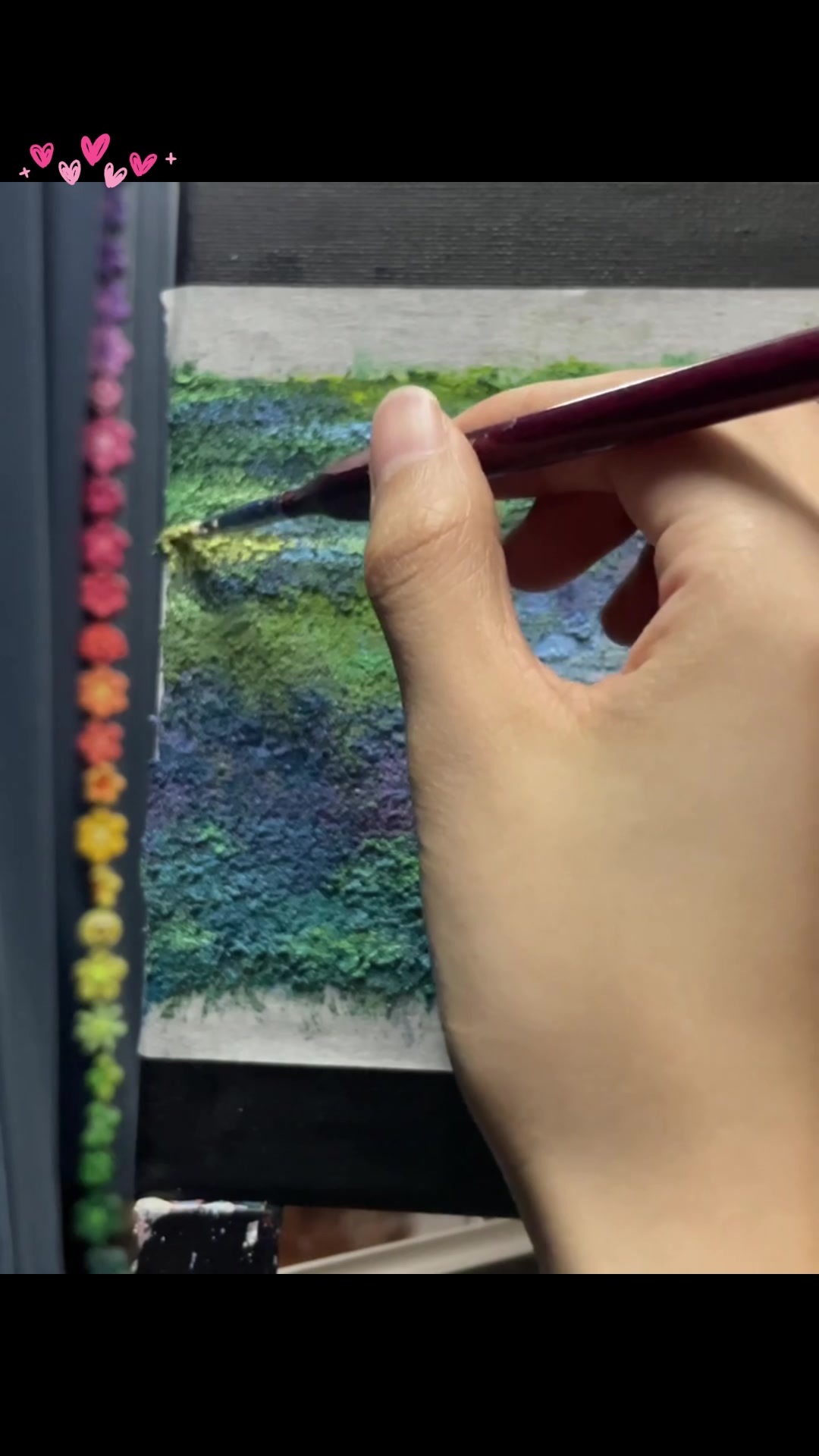 如何画一幅莫奈风格的丙烯肌理画?