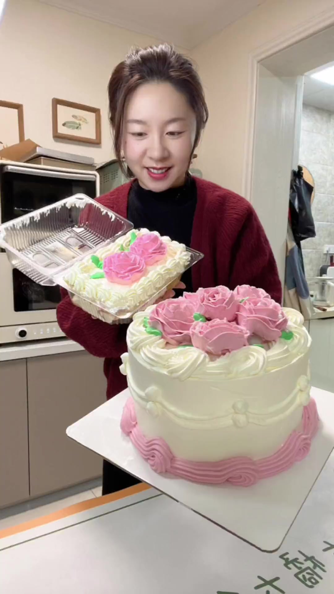 婆婆生日,做了一个90年代复古奶油蛋糕