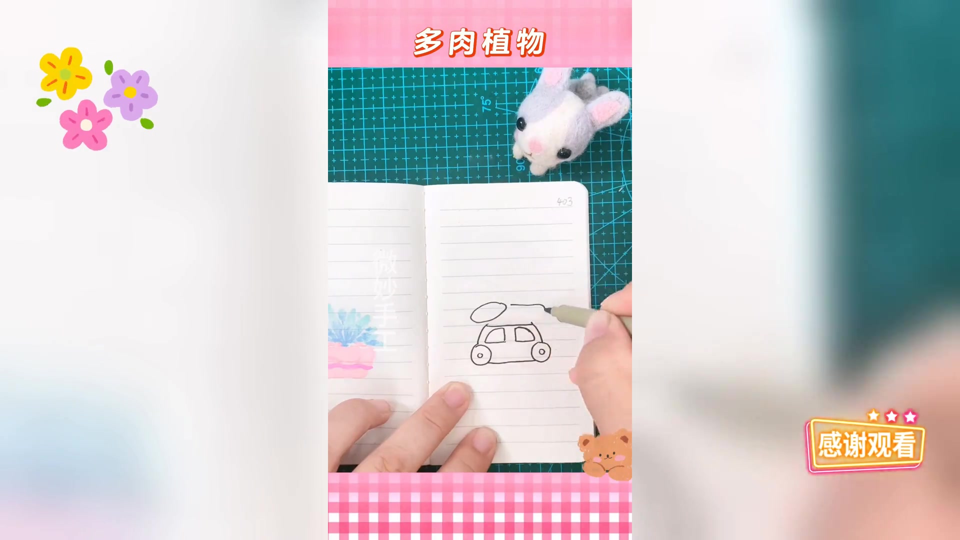 多肉植物简笔画,随心绘就403