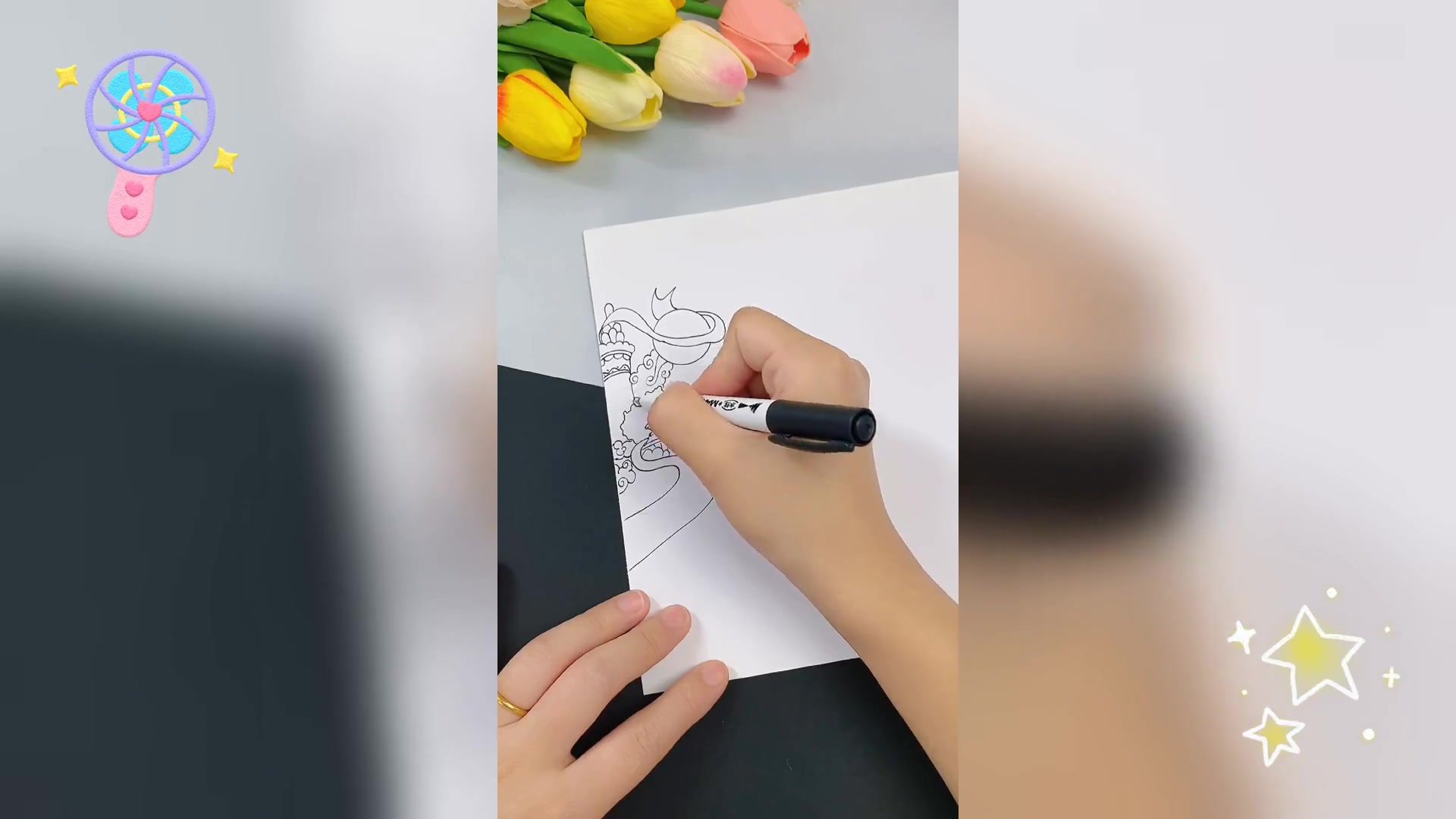 国庆主题书签绘制教程