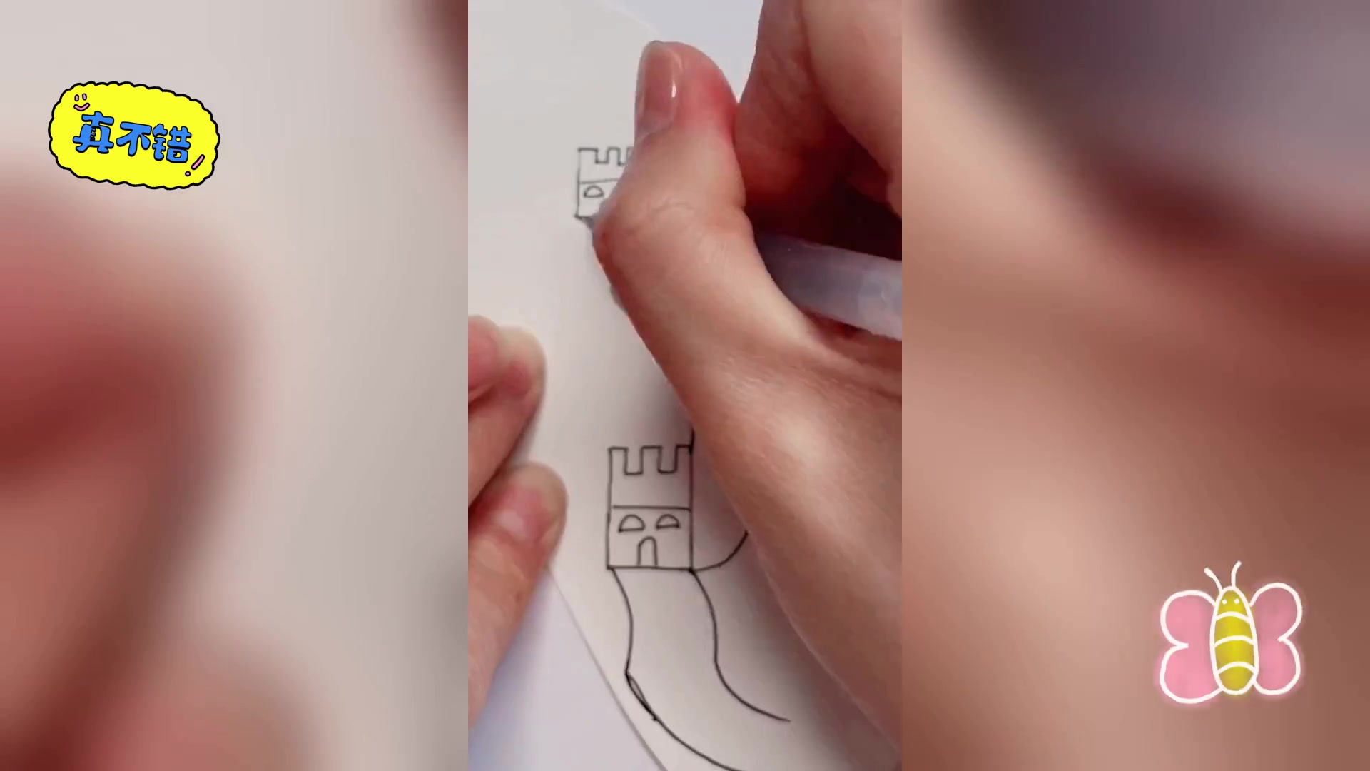 国庆长城简笔画,教学上线