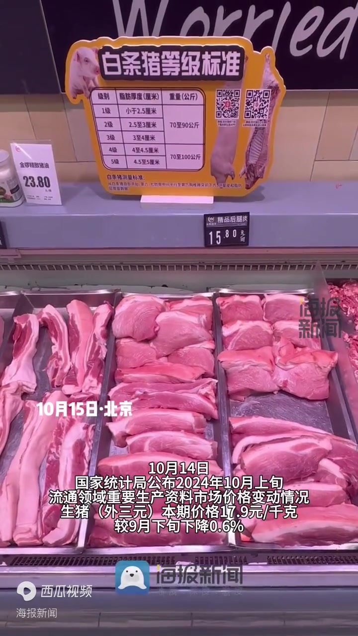 海量财经丨10月上旬生猪价格环比跌0.6%
