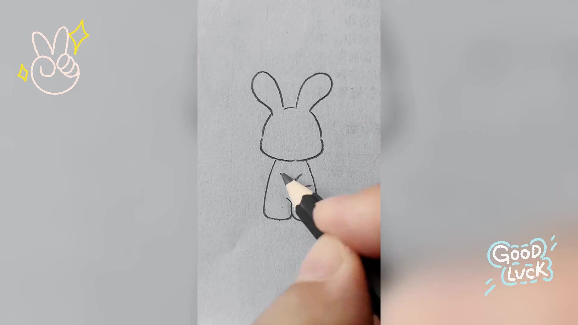 中秋手抄报: 小白兔简笔画素材