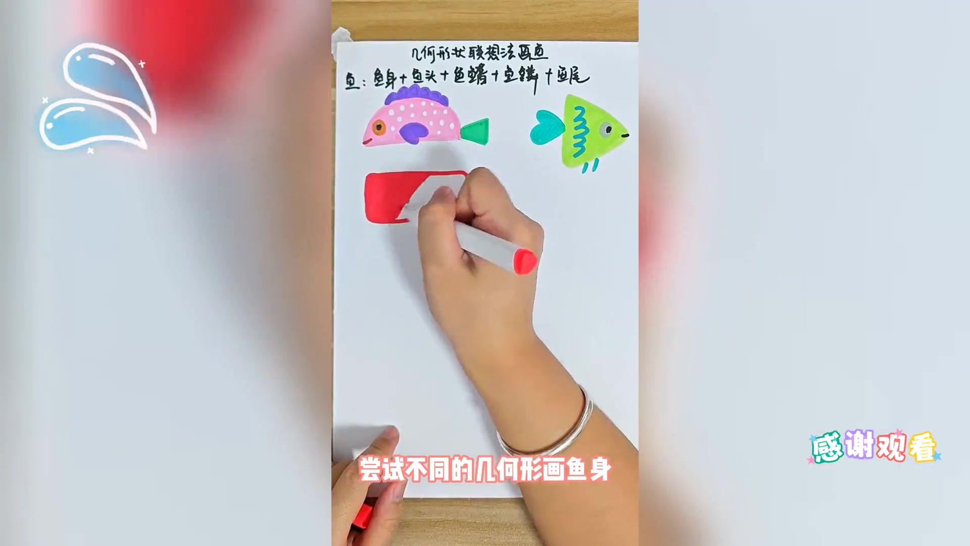 儿童绘画入门: 三步画鱼技巧,引导孩子创意发挥
