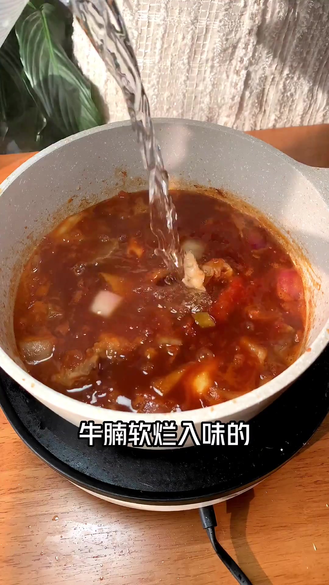一点汤汁都不想浪费,巨浓郁的番茄土豆炖牛腩,一分钟学会它