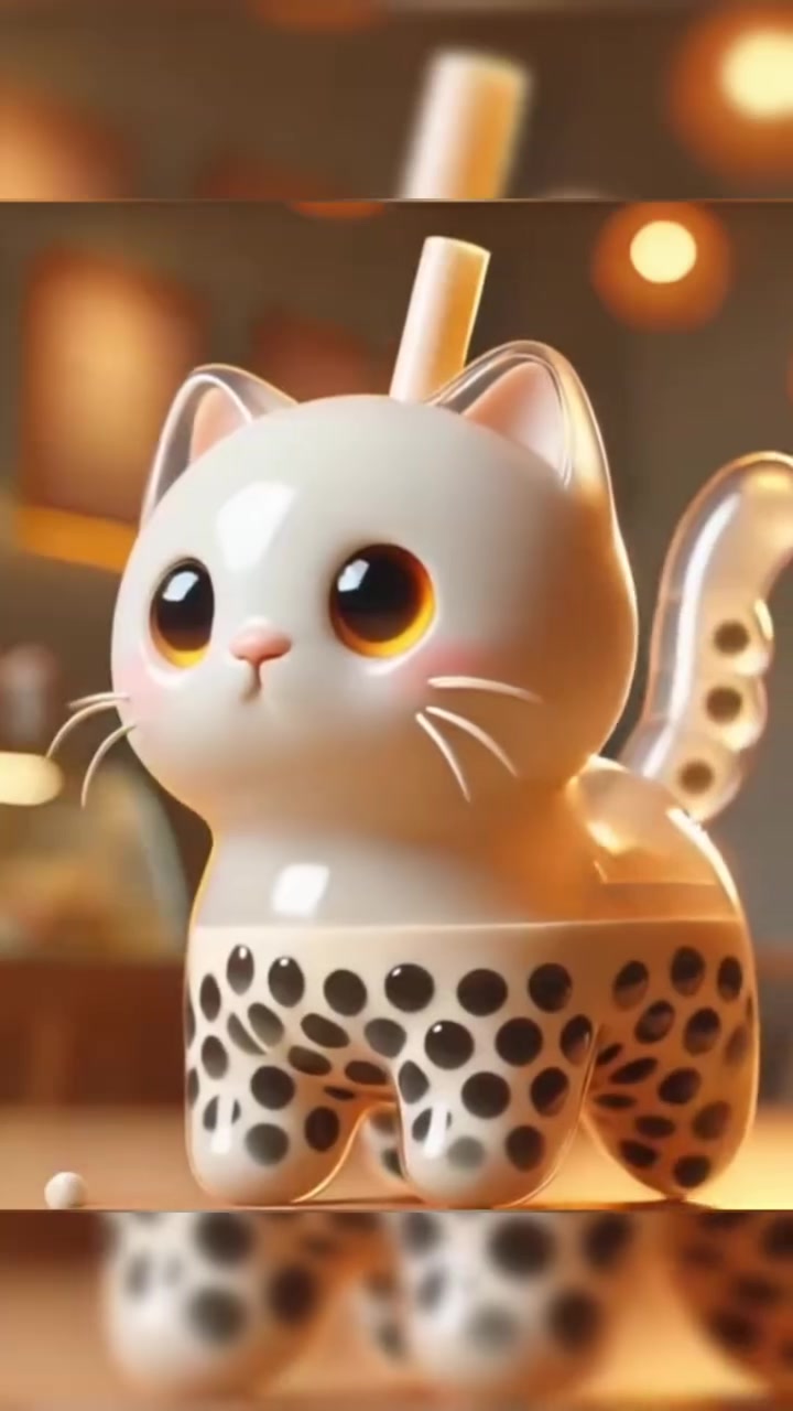 珍珠奶茶猫太可爱了