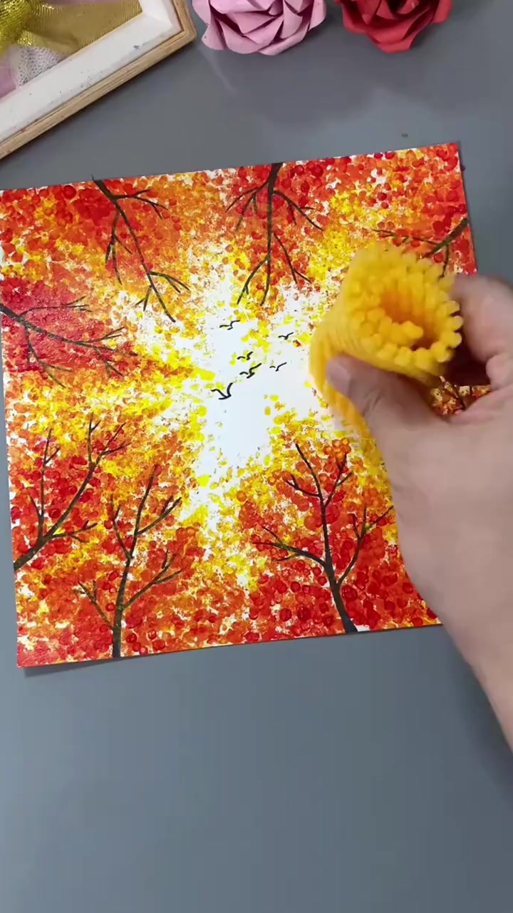 和孩子一起,用水果网拓印出秋天的色彩!