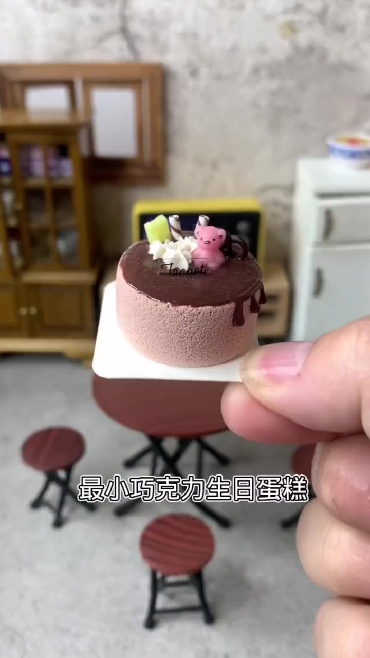 迷你小厨房最小巧克力生日蛋糕