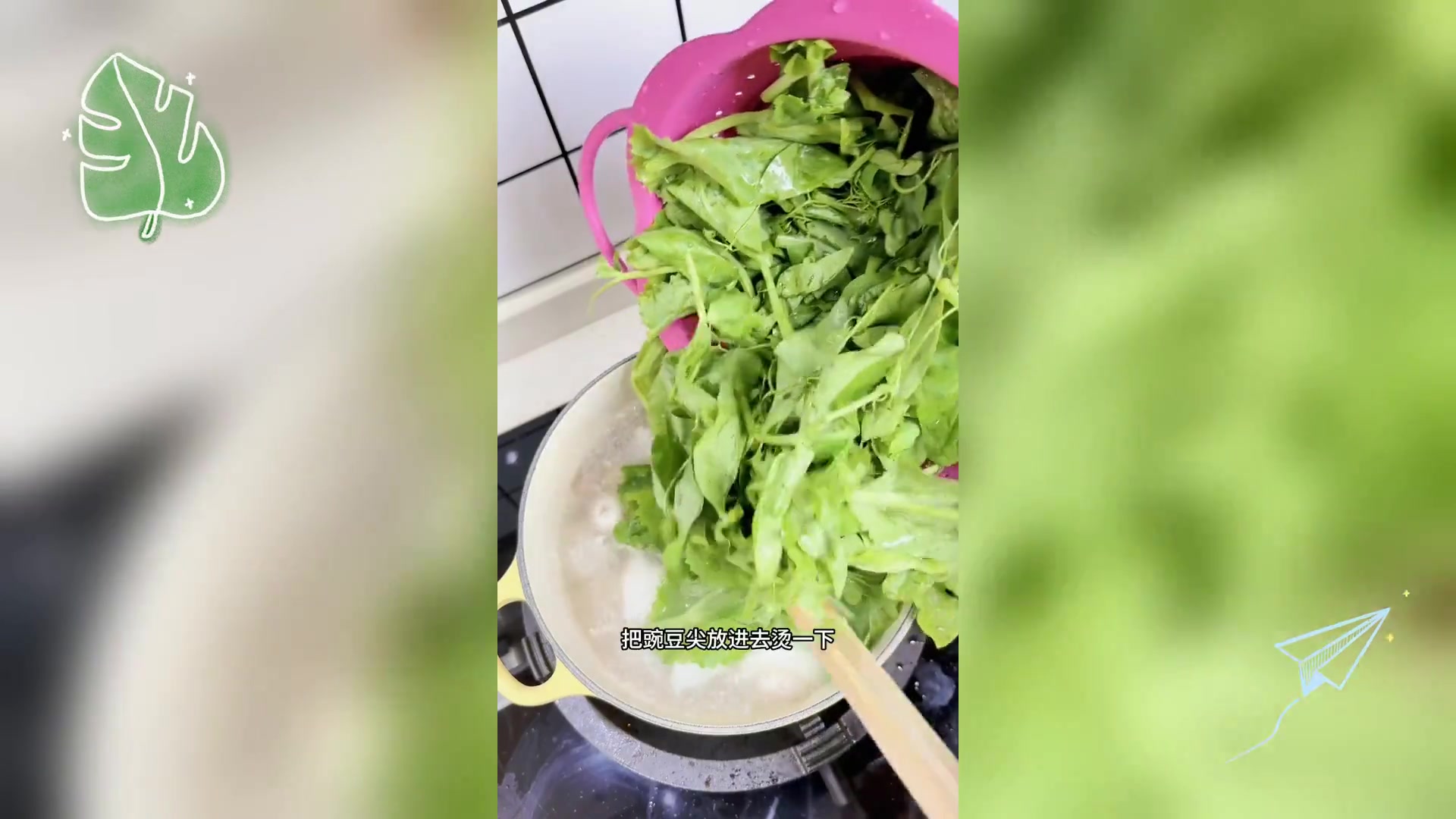 火腿豌豆尖竹荪汤,日日饮不腻