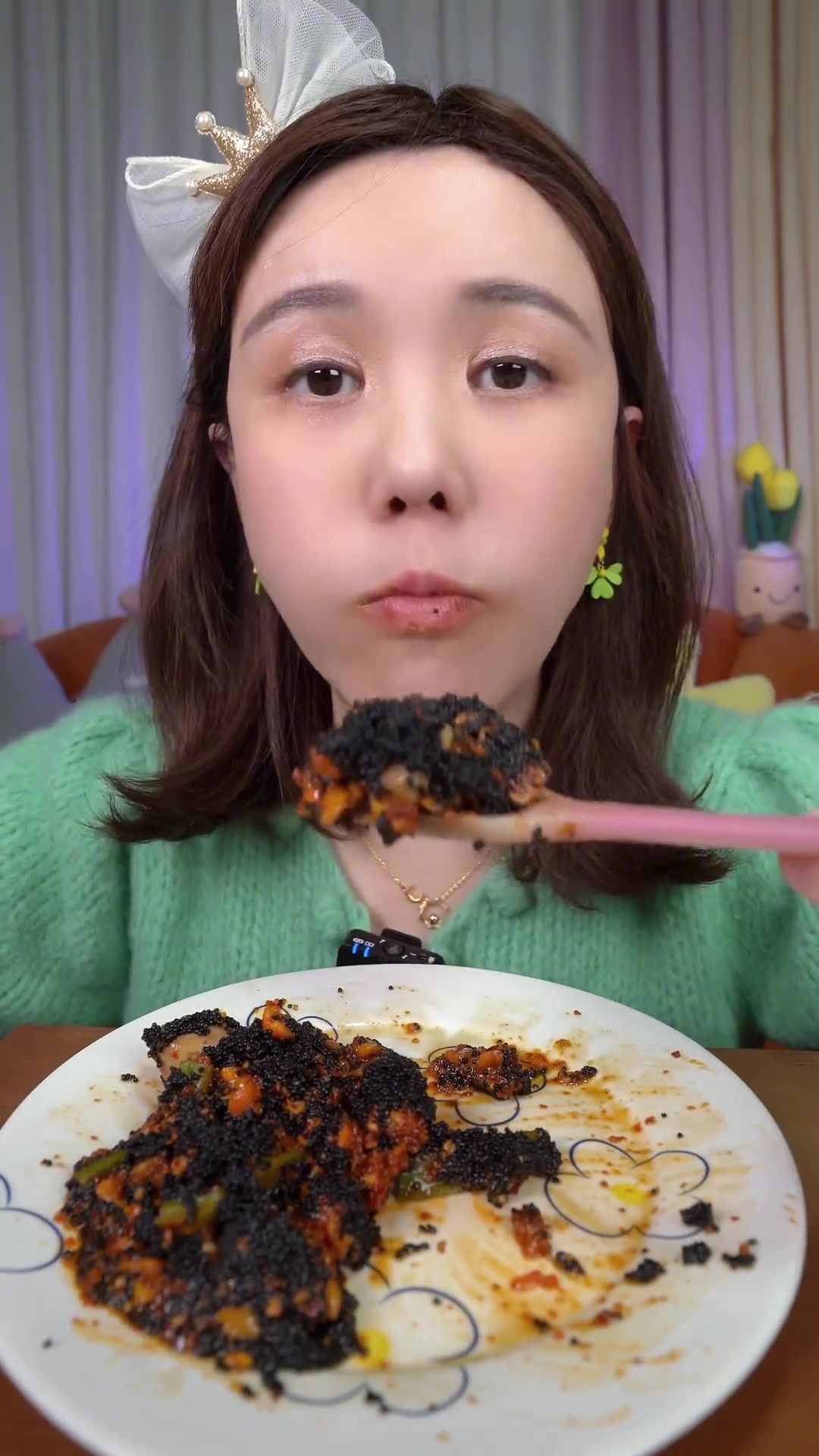 盖被鱼籽虾 吃播美食