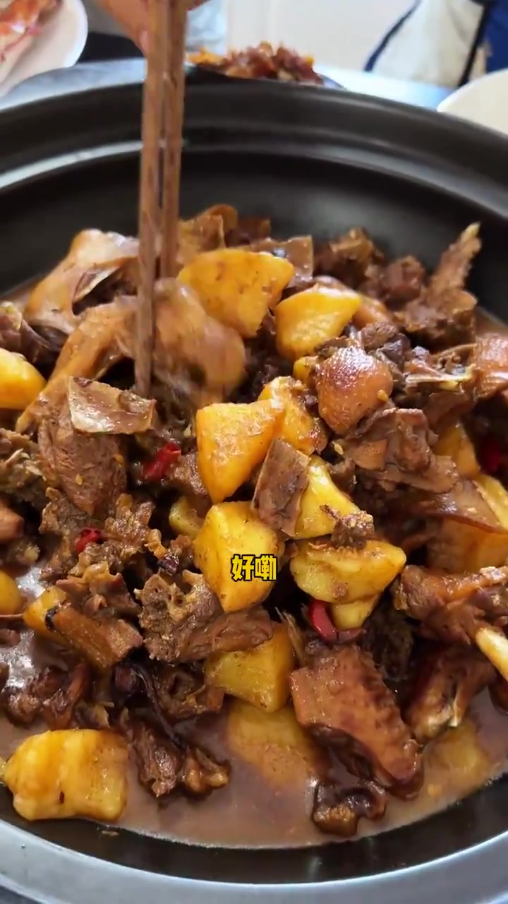 柴火灶炖出来的铁锅炖大鹅就是香