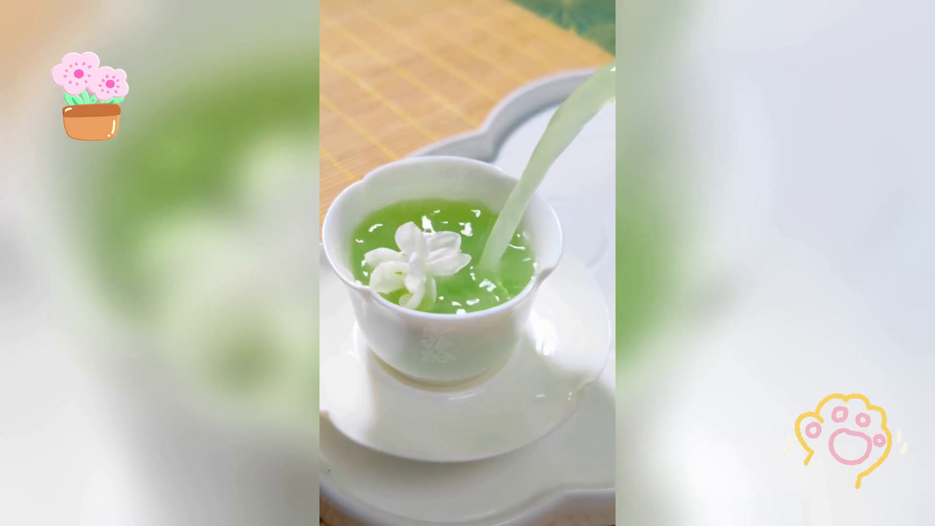 青玉苦瓜露,金篱小花绽
