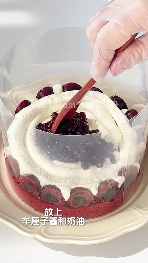 新年甜品车厘子红丝绒蛋糕～氛围感拉满?实现车厘子自由