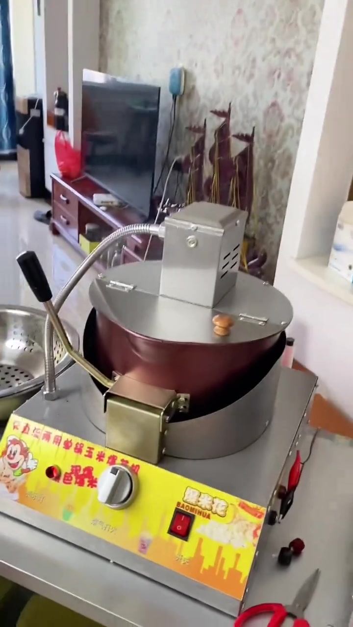 电动上搅拌爆米花机做个巧克力爆米花