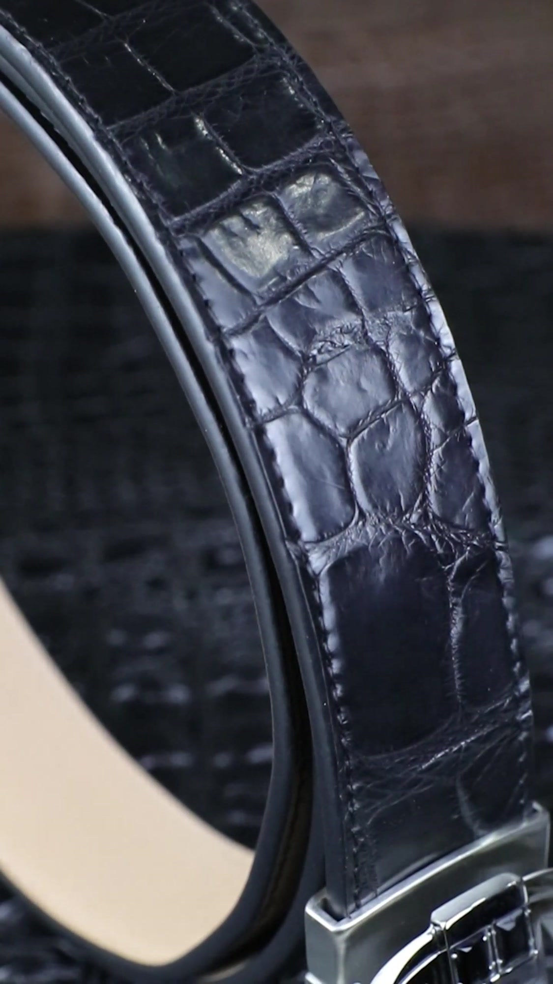 巴玛特 鳄鱼皮男士腰带