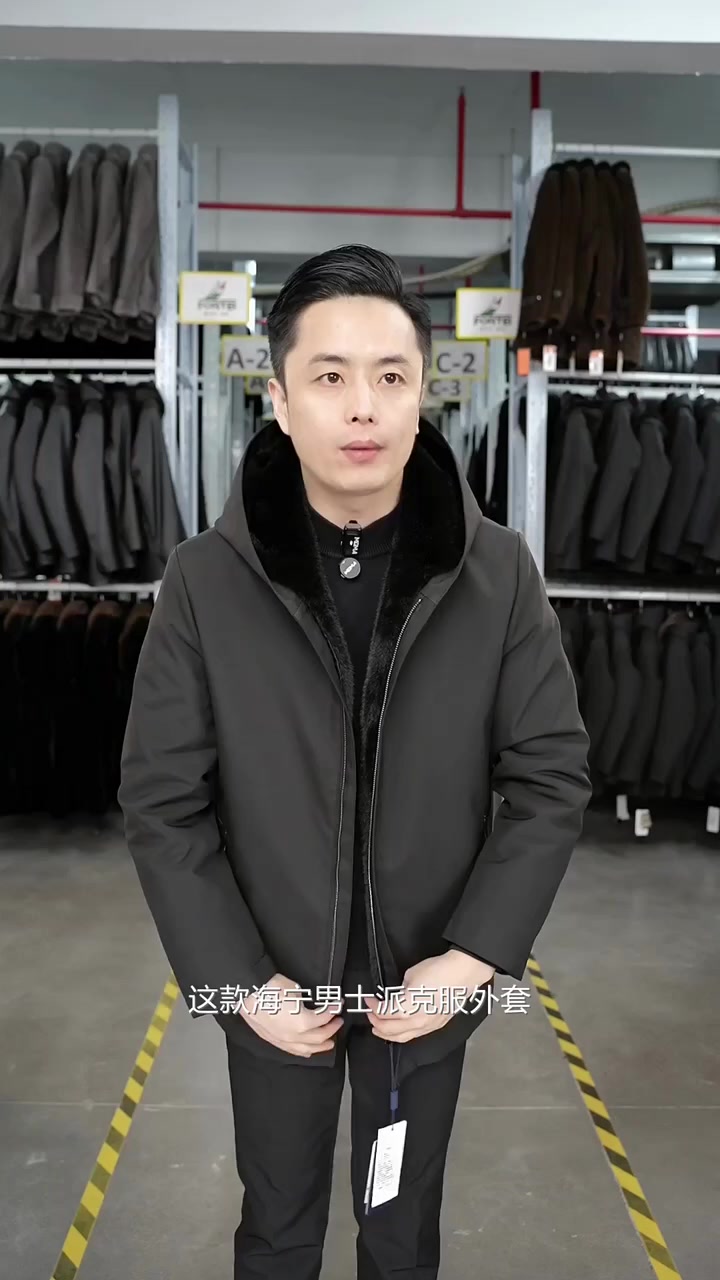 冬天来了,不怕冷的秘密武器!海宁男士派克服,中长款设计,脱卸保暖