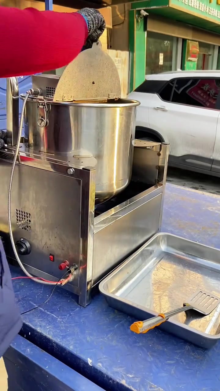 七彩水果爆米花现场演示