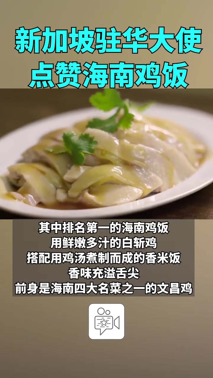 新加坡驻华大使点赞海南鸡饭