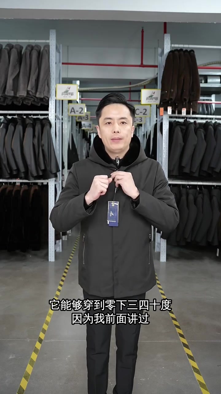 轻商务男装派克服,保温效果好,拆卸方便,适合零下三四十度