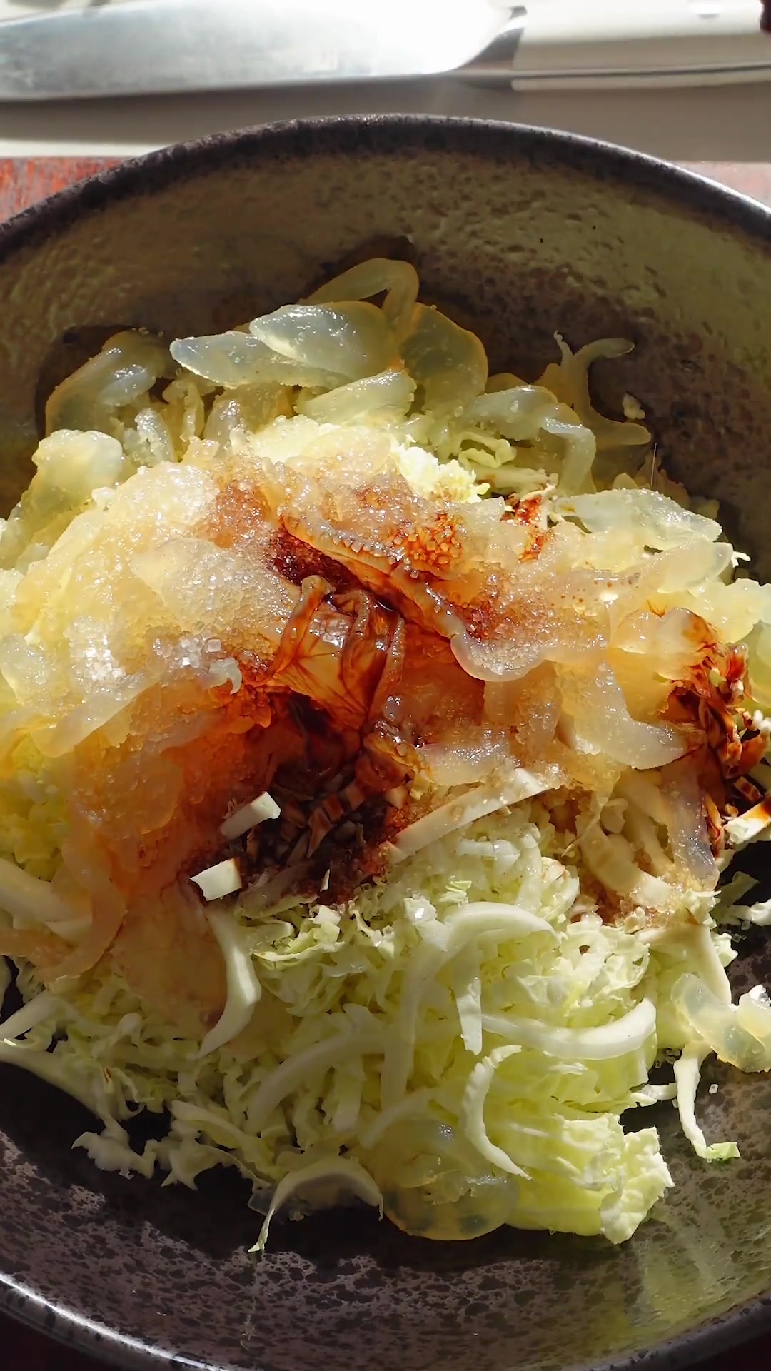 拌大白菜心凉拌菜心蜇皮拌海蜇丝简单好吃家常菜老少皆宜美食官跟着学做菜年夜饭