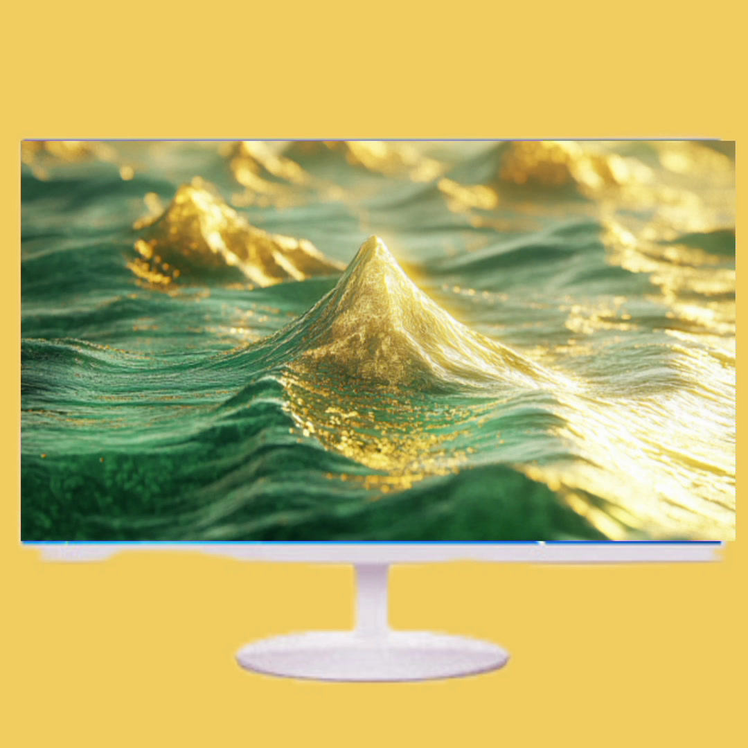 壁纸中的正能量流水潺潺金光闪闪电脑横屏壁纸助你财运亨通