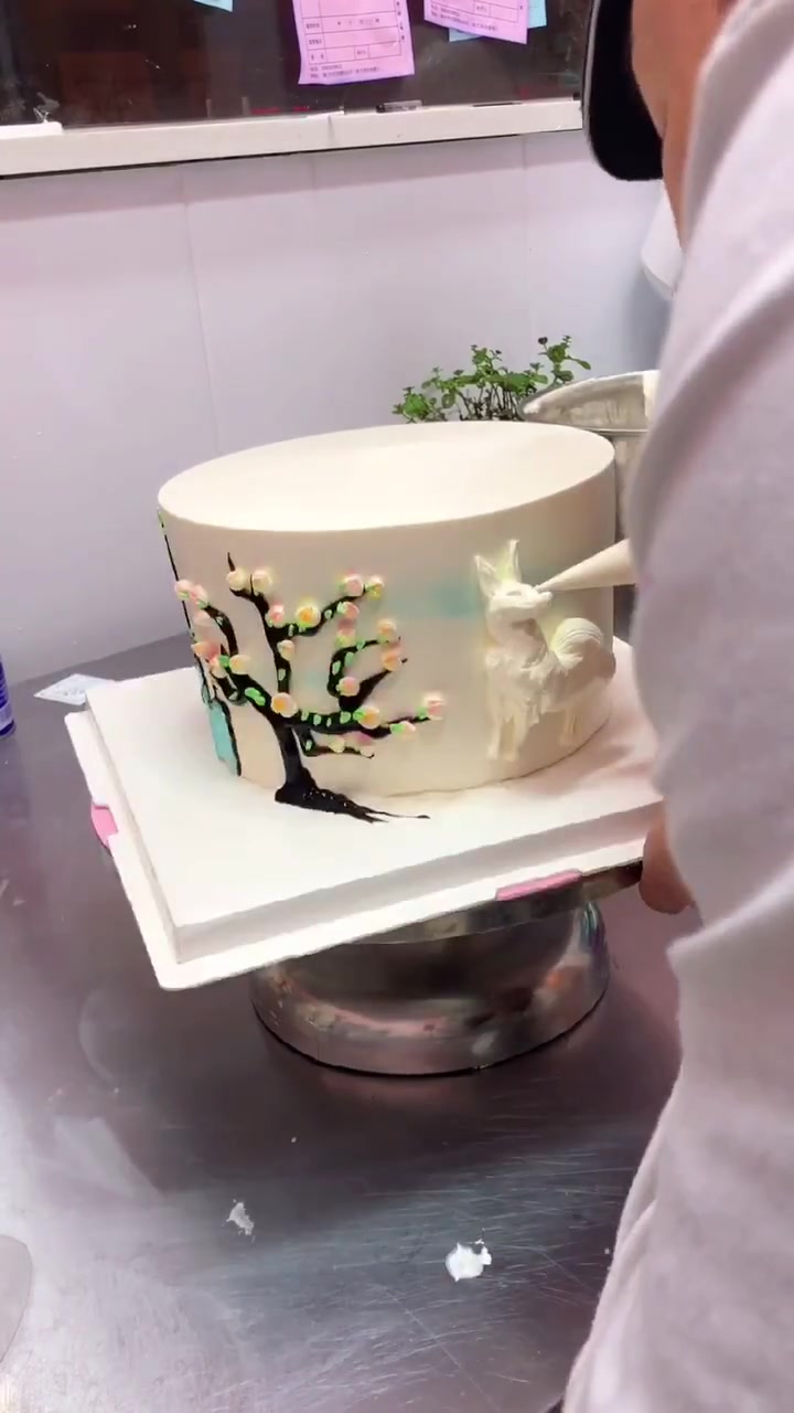 九尾狐艺术蛋糕制作过程