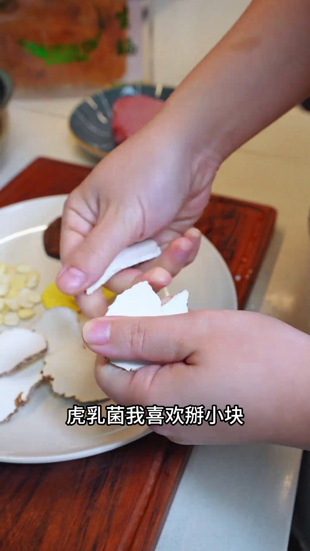 秋冬转季容易咳嗽,烧烤聚餐又热气,煲个鳄鱼肉虎乳菌肉饼汤清润又好喝广东汤水清热润肺煲汤