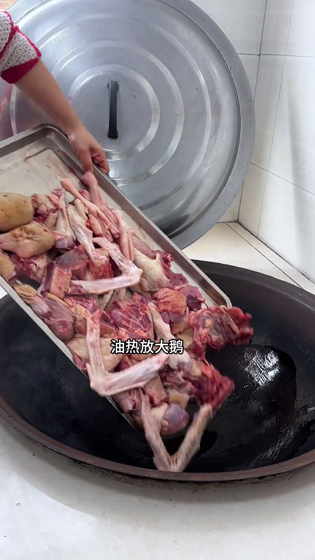 农村美食铁锅炖大鹅香迷糊了,炫两碗大米饭我的乡村生活记录真实生活