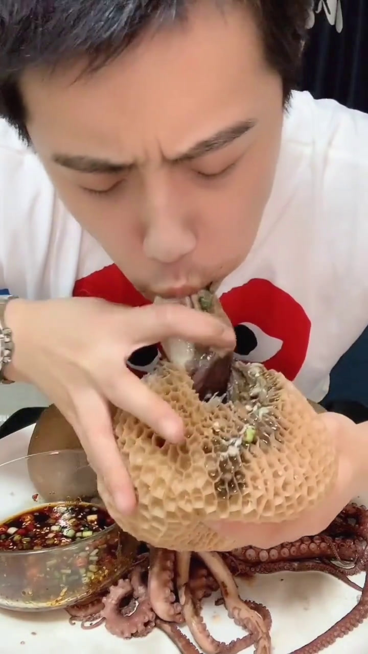 巨型爆头八爪鱼(改装版)合集美食声控咀嚼音网红大爆头美食分享美食官大口吃海鲜真太香了丹儿家