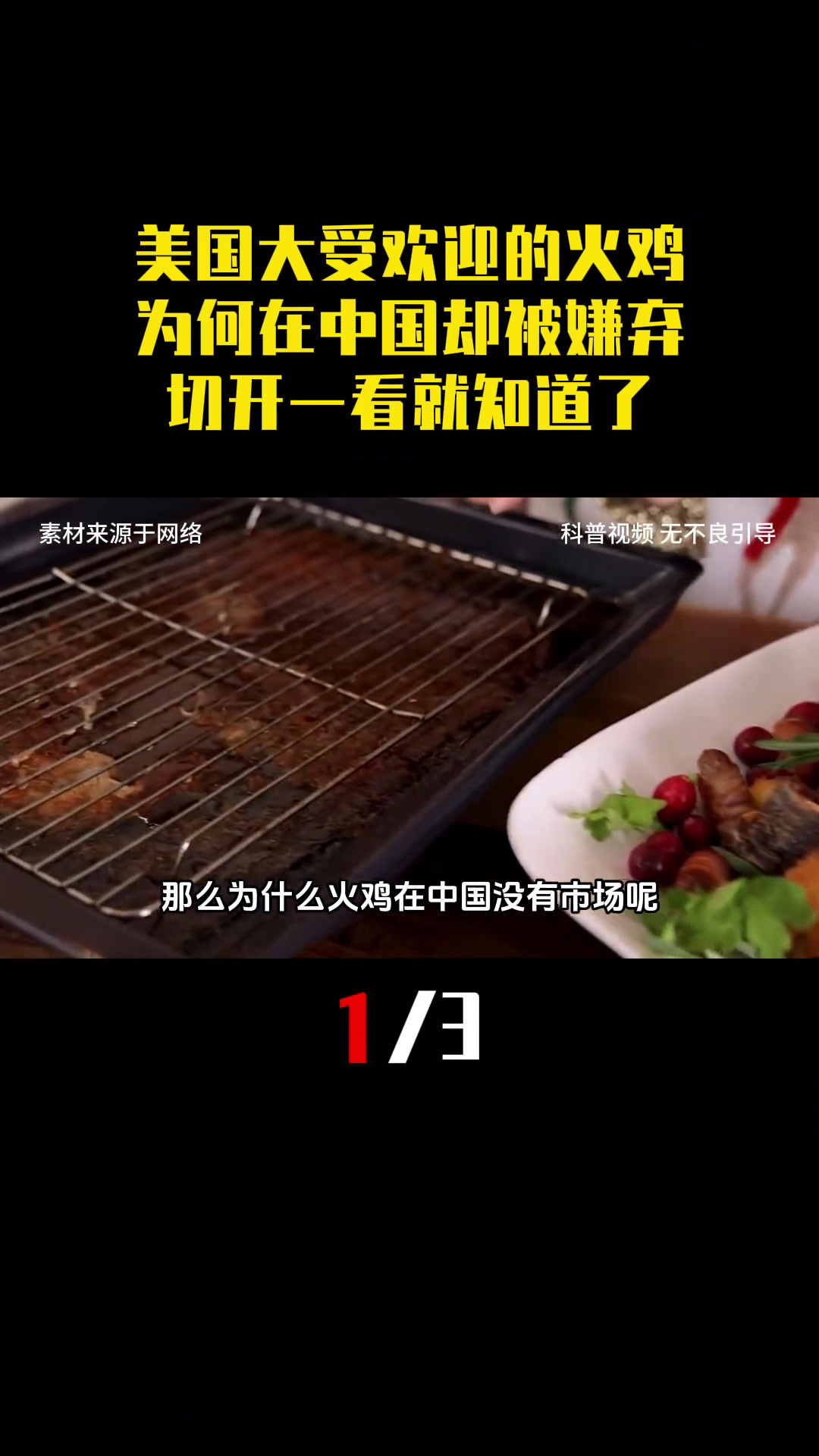 美国大受欢迎的火鸡,为何在中国却被各种嫌弃?切开一看就知道了(一)科普涨知识火鸡鸡