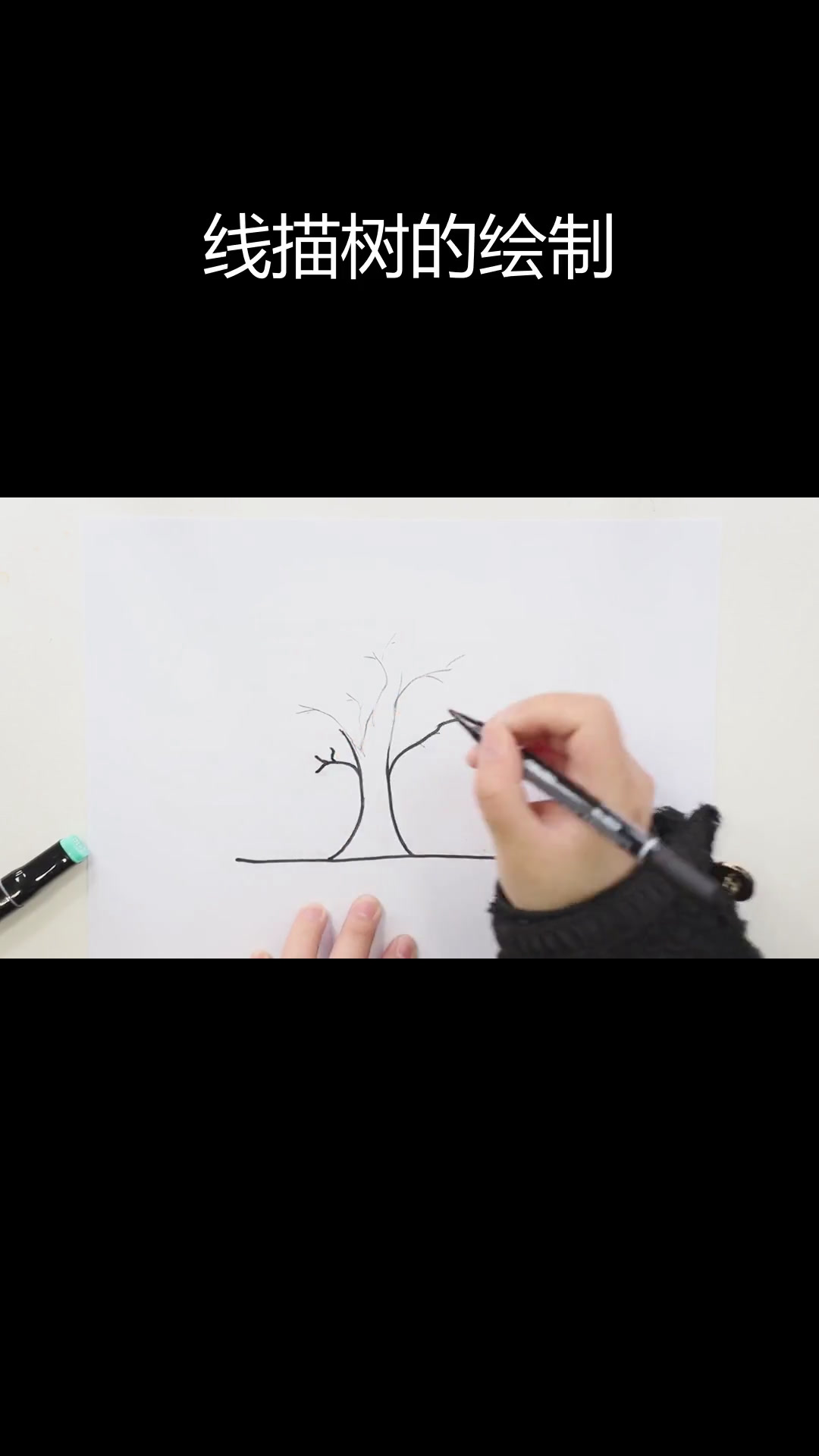 简单线描树画法教程