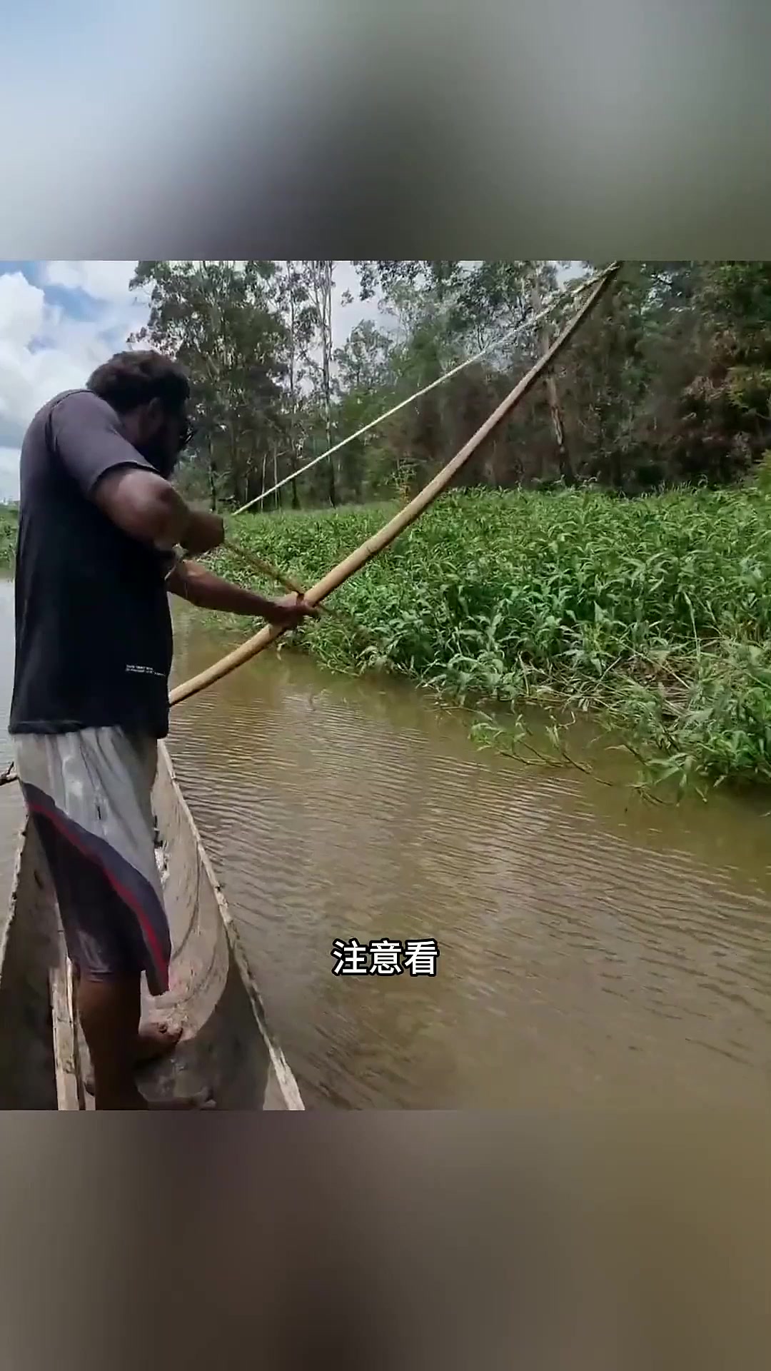 真实户外:男人用弓箭射鱼,收获的都是一两斤重的罗非鱼